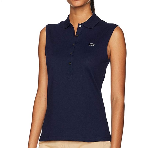 lacoste women's sleeveless polo shirts